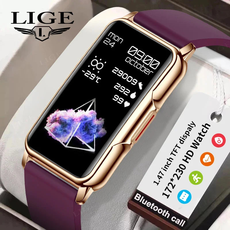 Smartwatch LIGE pantalla táctil 1,47" con monitor de salud y deportes