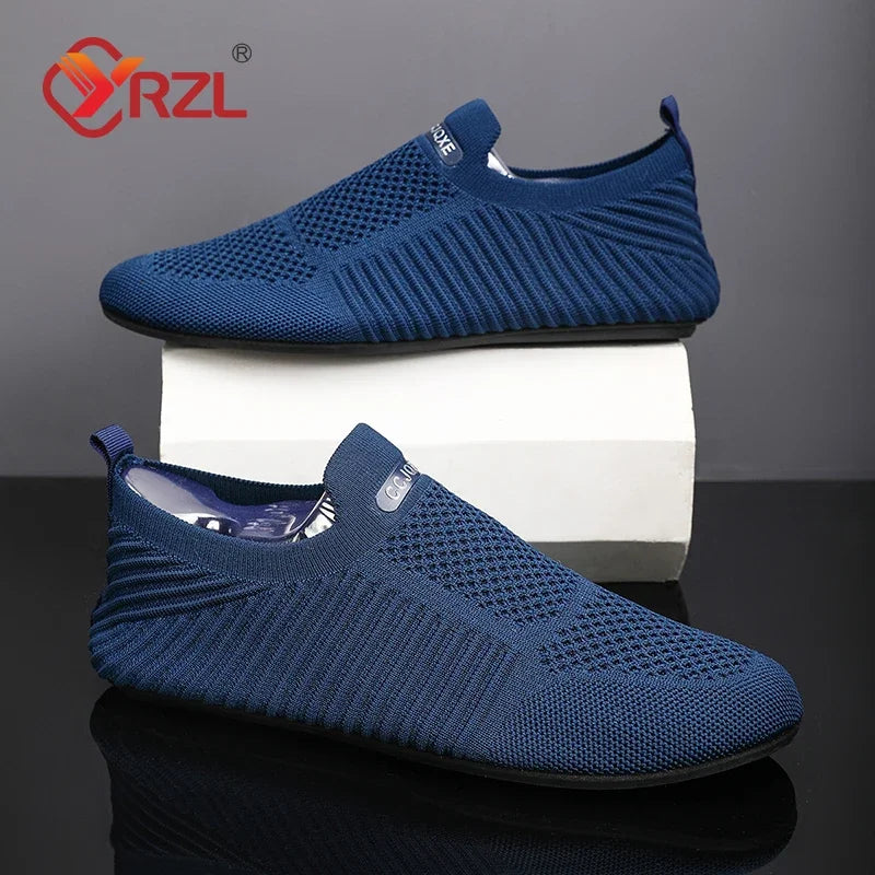 YRZL-mocasines de conducción suaves para hombre, zapatos planos de alta calidad para caminar, mocasines informales de malla transpirable, sin cordones