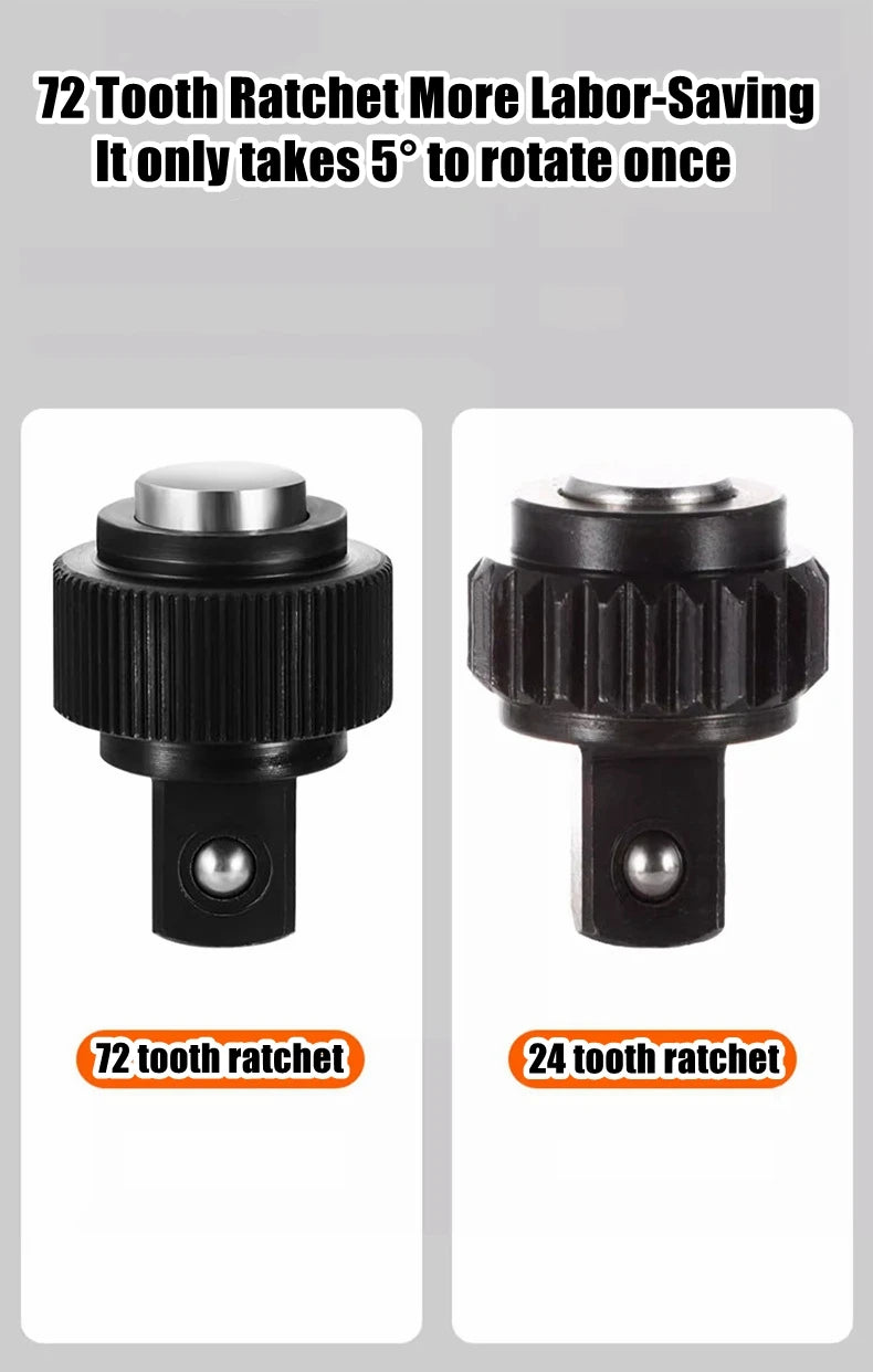 Llave de trinquete rápida de 24/72 dientes, 1/2 1/4 3/8, 3 tamaños, llaves voladoras, llave de tubo bidireccional, herramientas de reparación para vehículo y bicicleta