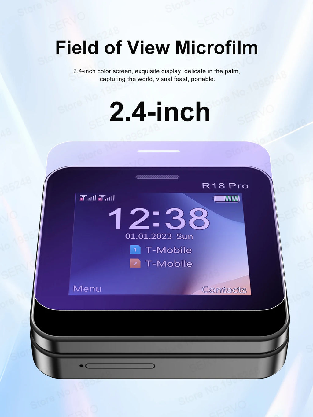 SERVO R18 Pro — Teléfono Básico Giratorio Doble SIM, Radio FM y Linterna