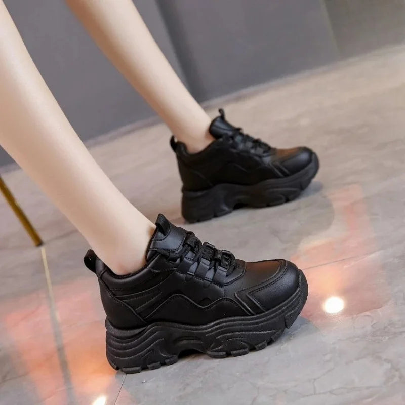 Zapatillas Deportivas para Mujer, Ligeras, Antideslizantes, con Plataforma Alta, Estilo Chunky, Zapatos con Alzas para Uso Diario y Fitness
