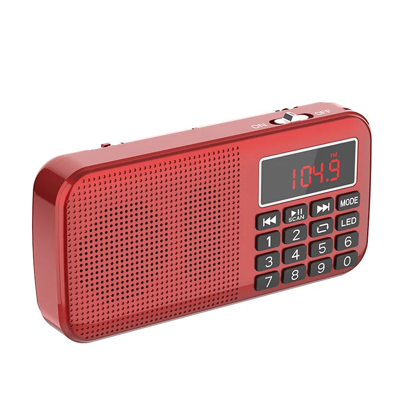 Radio FM Portátil Digital MP3 con Altavoz y Reproductor USB SD TF