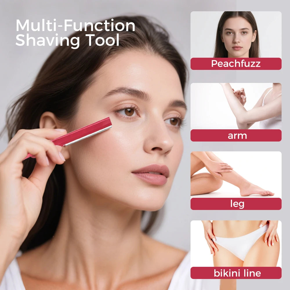 Juego de maquinillas de afeitar para cejas para mujer, utensilio para eliminar el vello Facial con cubierta, maquillaje, belleza, cuchillas seguras, herramientas de recorte, 5 uds.