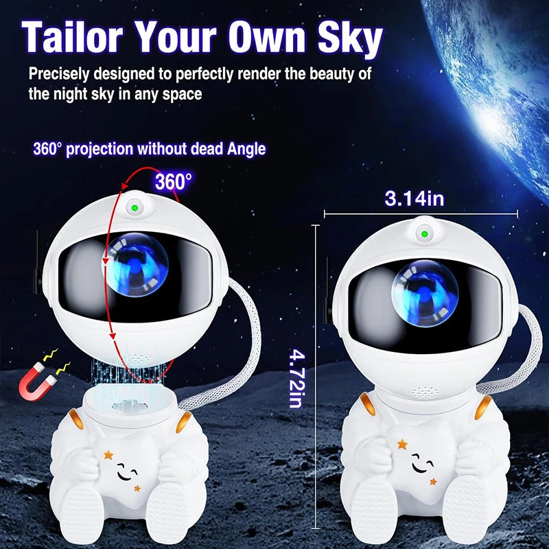 Proyector de Estrellas Astronauta, Lámpara de Proyección de Galaxias, Luz Nocturna Infantil, Lámpara de Techo Nebulosa, Regalos para Cumpleaños