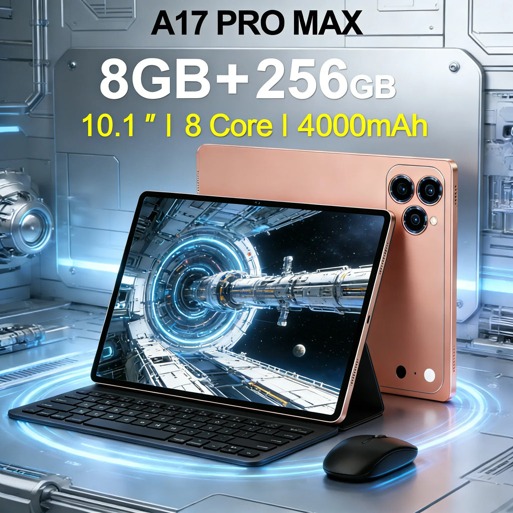 Nueva Tablet A17 Pro Max 2026, 8+256GB, Pantalla FHD de 10.1 Pulgadas, Batería de 4000mAh, Carga Rápida Tipo-C, Tablet Android