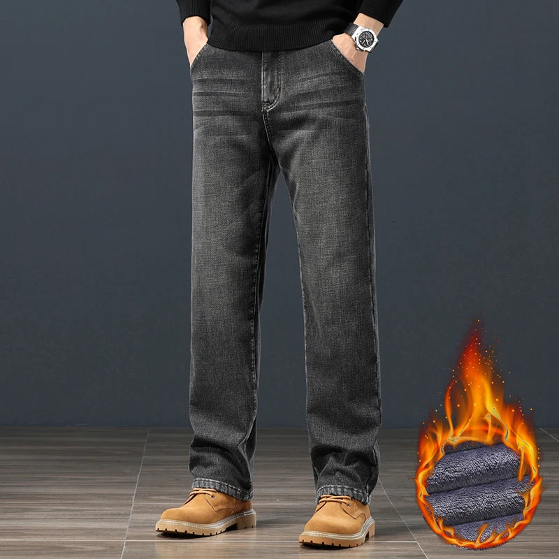 Pantalones Vaqueros de Invierno para Hombre, Terciopelo, Talla Grande 42-44