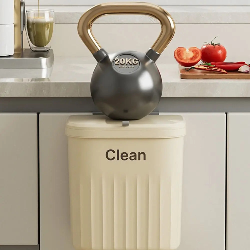 Cubo de compost para cocina con montaje bajo fregadero o en pared, con tapa