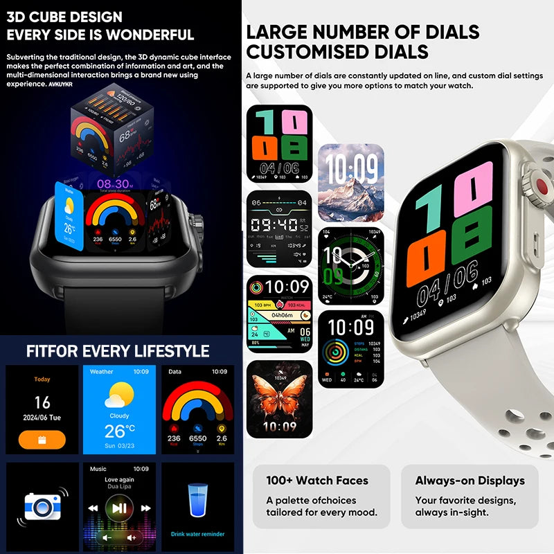 Reloj Ultra2 Inteligente AMOLED Mujer 1000mAh