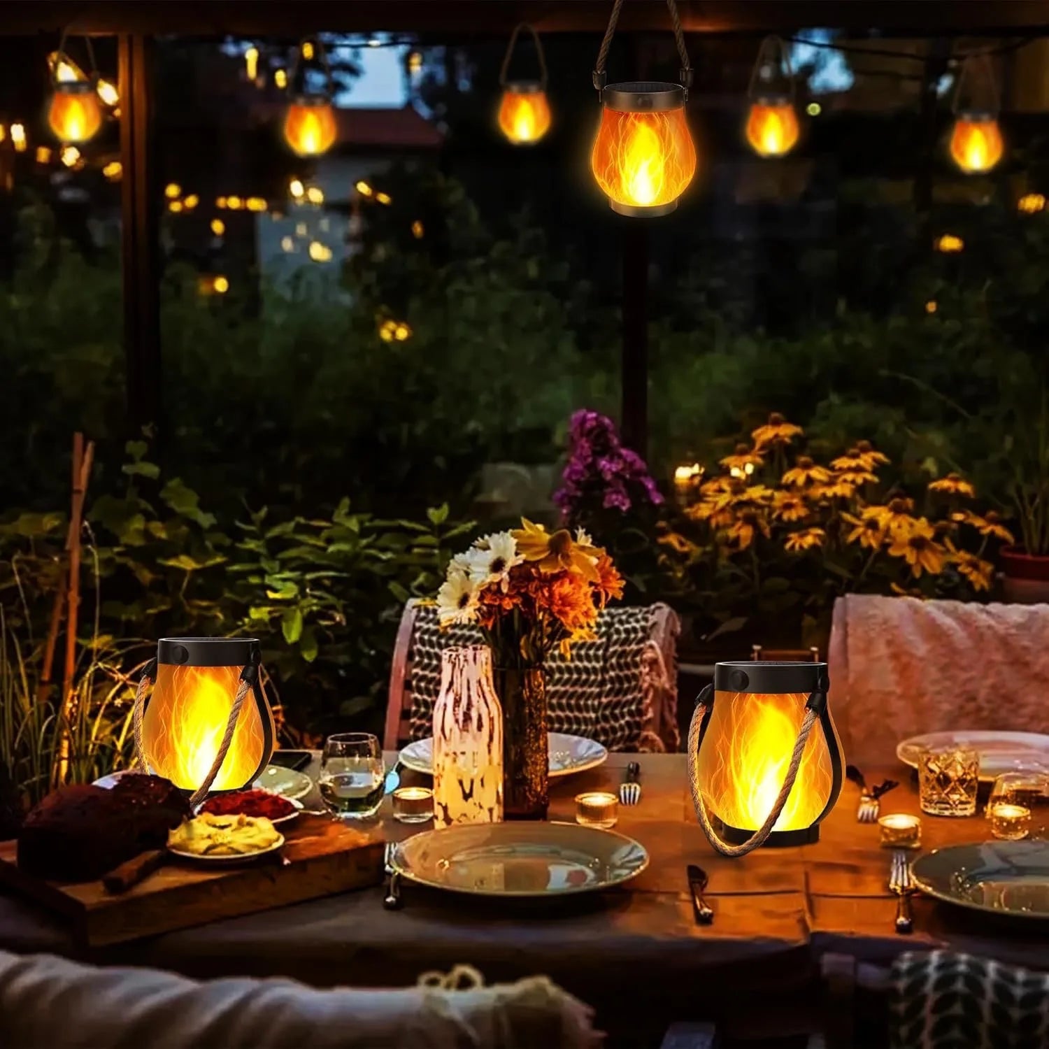 Lámpara Solar de Cuerda LED Impermeable para Jardín