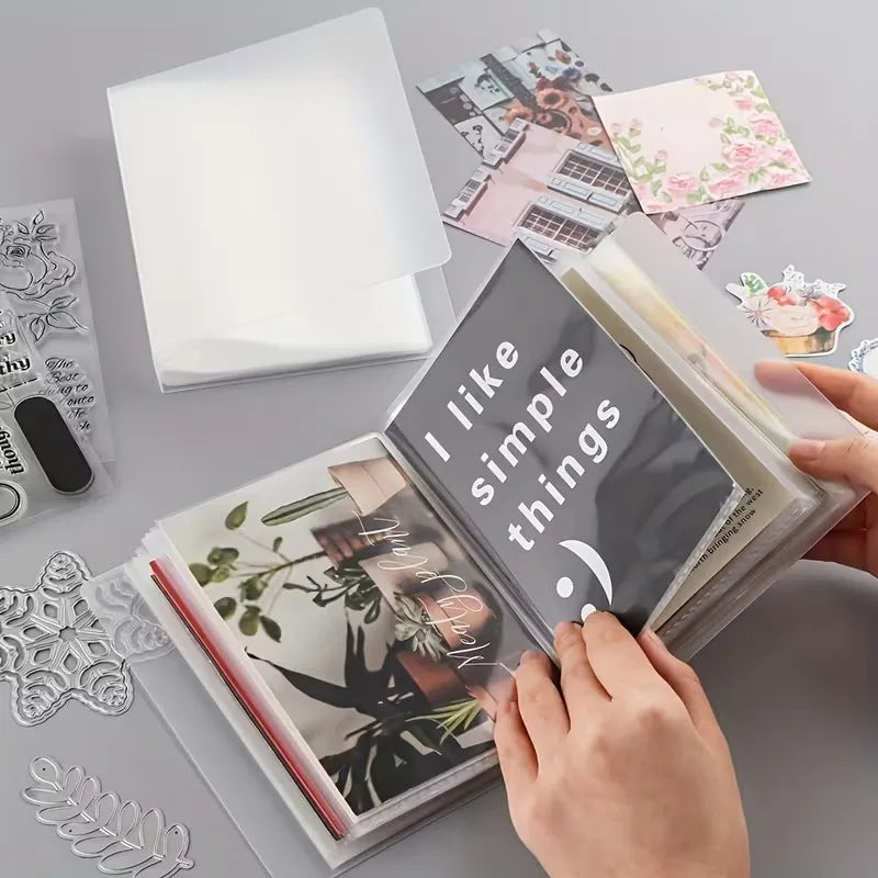 10 Hojas A5 Transparentes de PP con 6 Agujeros para Archivador, Bolsas de Almacenamiento de Fotos, Tarjetas y Datos, Páginas Interiores para Libros