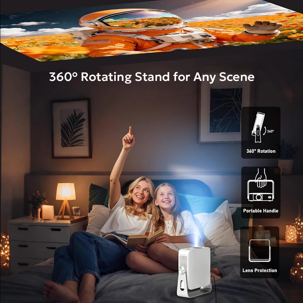 Proyector Mini Portátil Touyinger L9W Ultra Android Edition 1000ANSI Full HD con PTZ para Cine en Casa Inteligente