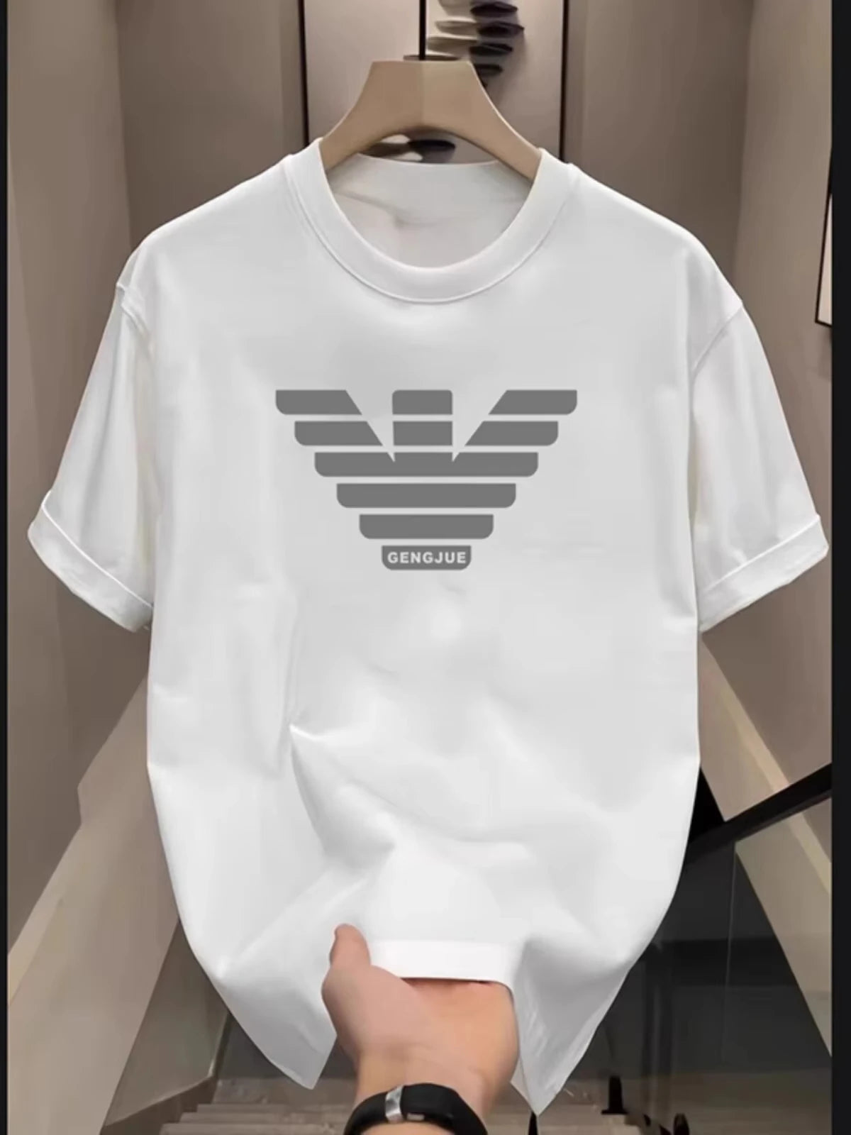 Camiseta de Algodón Holgada para Hombre y Mujer, Cuello Redondo
