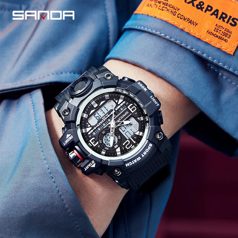Reloj Digital LED Deportivo SANDA Multifunción para Hombre