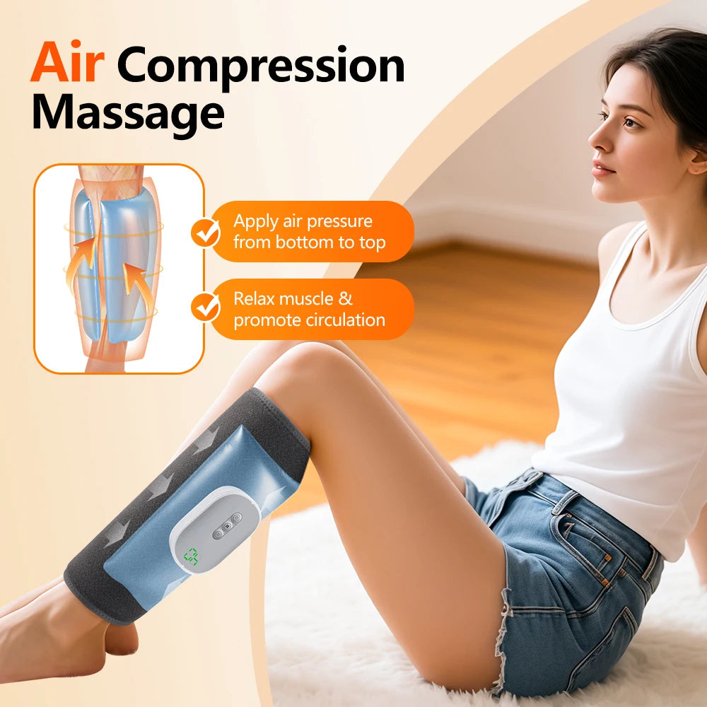 Eléctrica 360 °   Masajeador de pantorrilla con presión de aire, masaje inalámbrico de piernas, 3 modos de compresión de Airbag, relajación del músculo de la pantorrilla del pie, alivia la fatiga