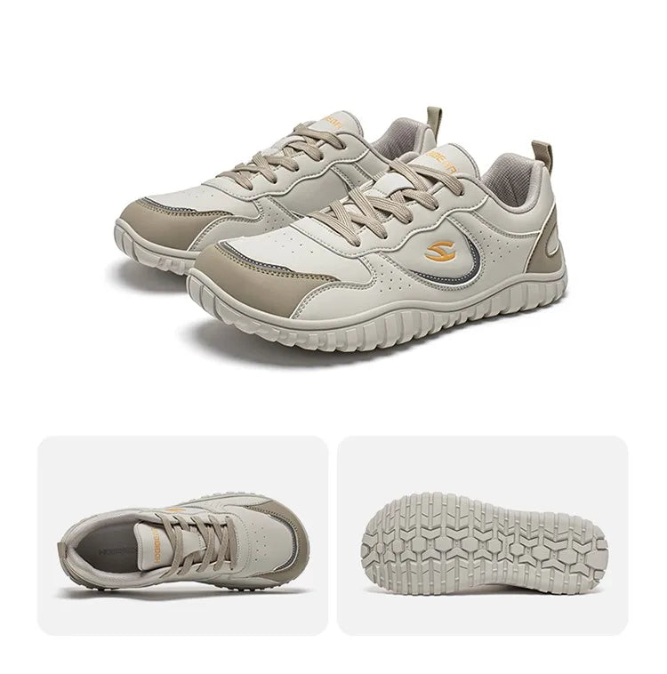 HOBIBEAR Zapatos de punta ancha Zapatillas de deporte unisex artificiales descalzas Zapatos de viaje al aire libre con cordones casuales para mujeres y hombres