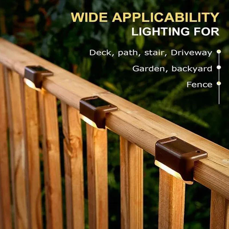32/24/16/12/8/4 Uds luces solares para cubierta luces LED impermeables para exteriores para valla lámpara de paso de jardín para Patio escaleras barandilla camino paso