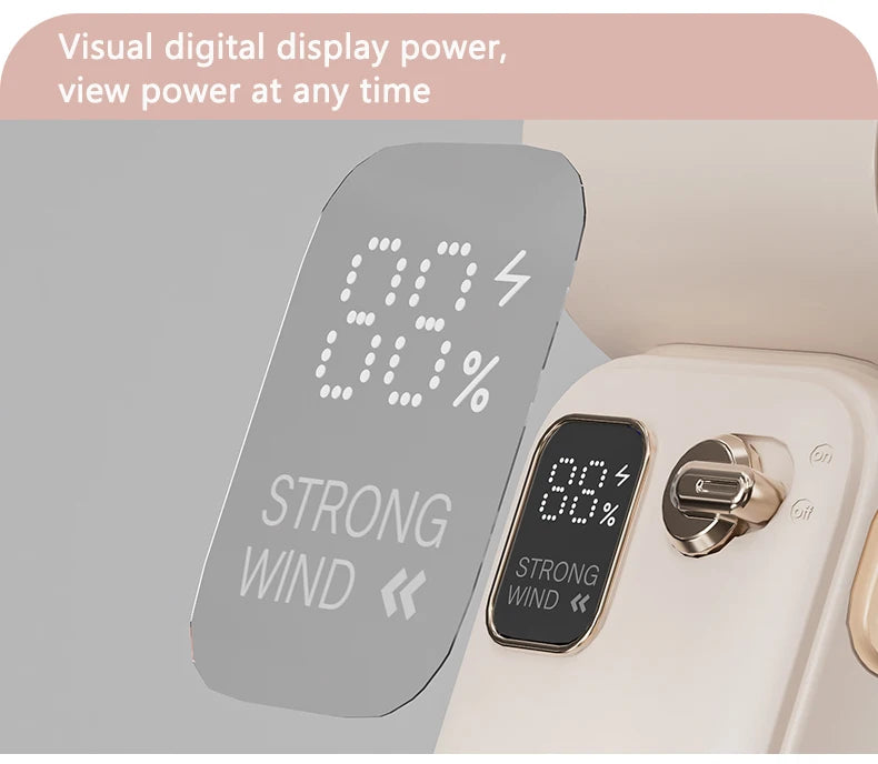 Pantalla digital, ventilador de mano de alta velocidad de 100 velocidades, ventilador plegable portátil con carga USB, mini ventilador de escritorio