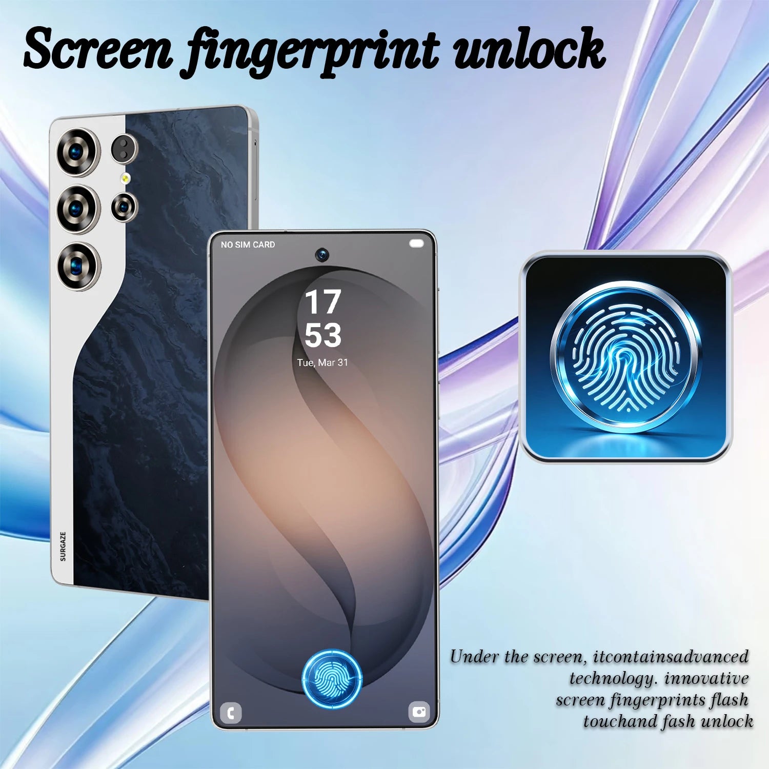 SURGAZE NUEVO 2026 S25 Ultra, Teléfono Inteligente Original, 5G, Batería de 5300 mAh, Pantalla de 6.6 Pulgadas, Versión Global