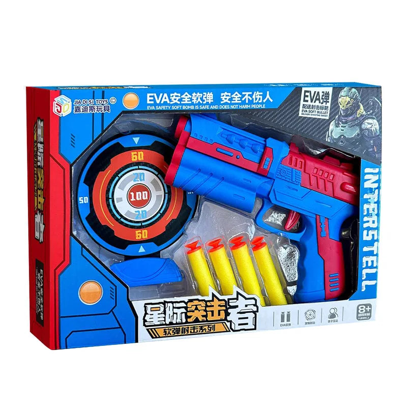 Juego de Pistolas de Juguete con Balas de Espuma Seguras, Divertido Juego de Disparos en Interiores y Exteriores, Pistola de Juguete Interactiva para Practicar Tiro al Blanco, Regalo