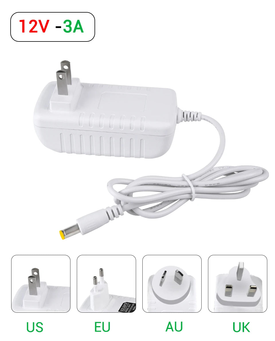 Adaptador de Corriente 12V DC para Controlador LED