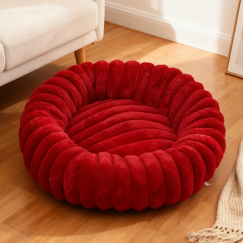 Cama Donut para Gatos y Perros Pequeños con Felpa Suave