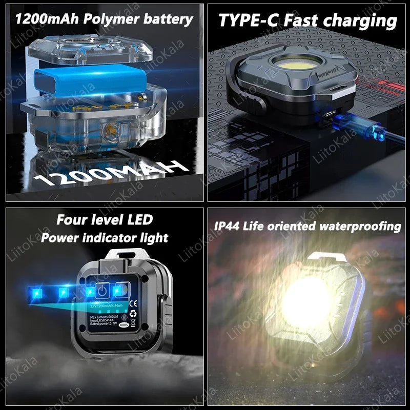 Linterna de Trabajo LED COB 500LM LiitoKala Recargable Tipo C
