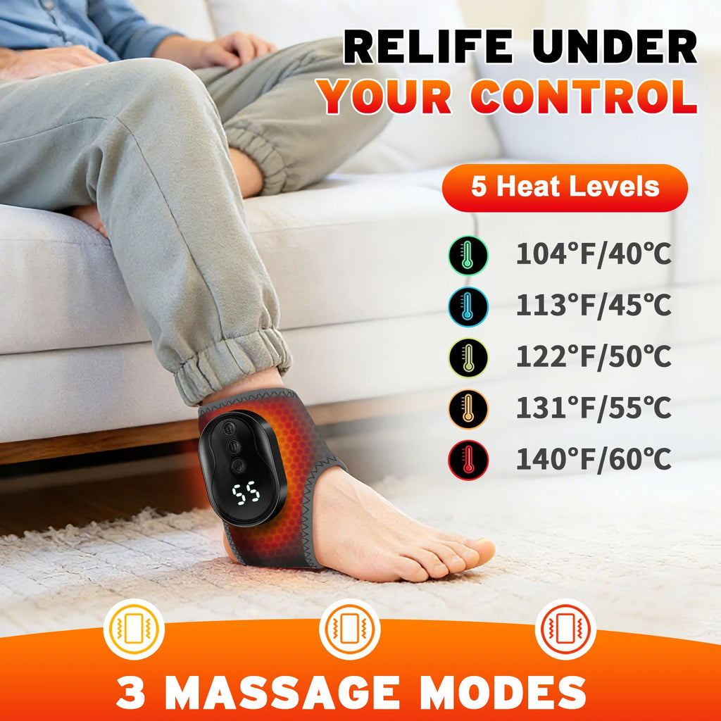 Masajeador Eléctrico de Tobillo con Calor y Vibración