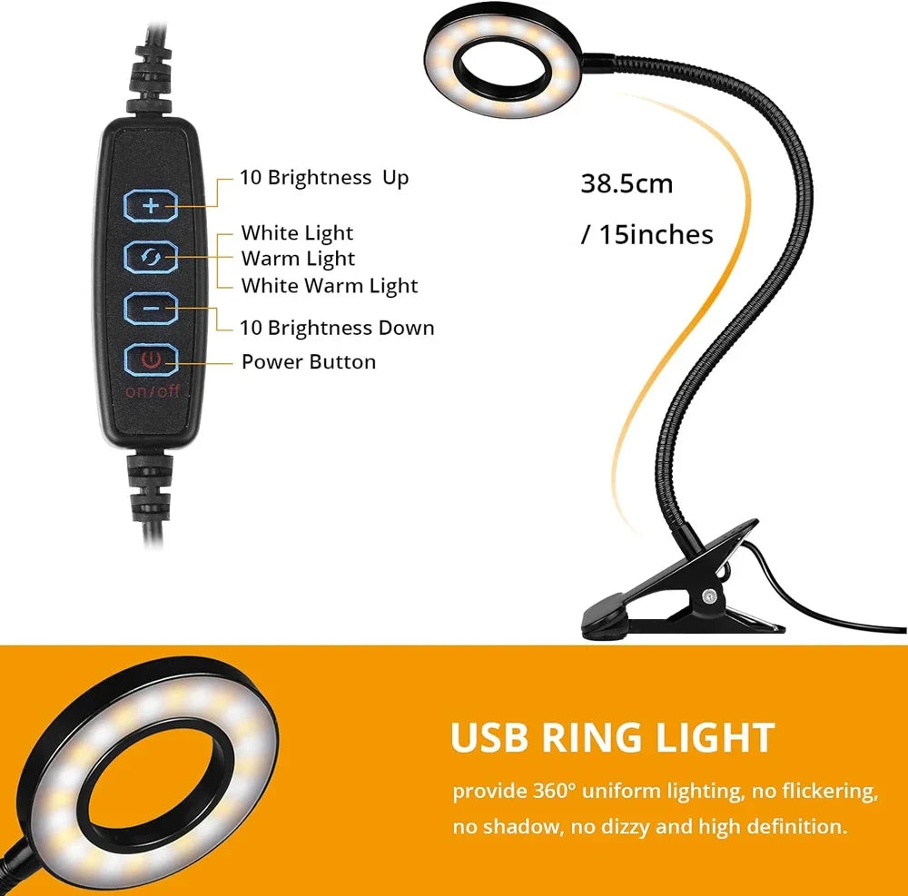 Lámpara LED Flexible con Clip 360° para Lectura