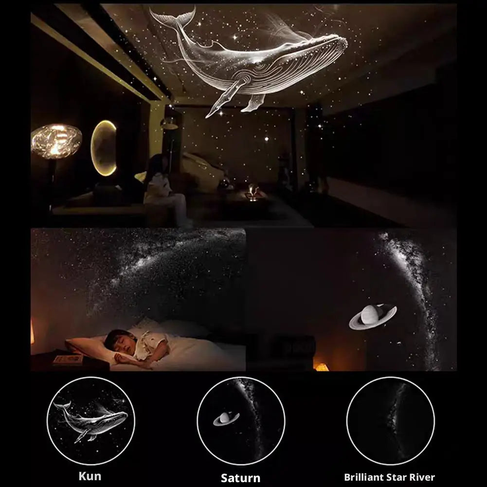 Mini Proyector de Estrellas 2 en 1, Lámpara Nocturna LED con Cielo Estrellado, Lámpara Ambiental para Dormitorio, Decoración y Luz de Ambiente LED