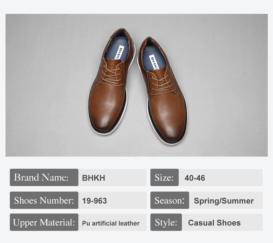 Zapatos de Hombre, Zapatos Casuales de Marca de Lujo, Cómodos, con Cordones, Estilo Ejecutivo, Zapatos de Vestir BHKH