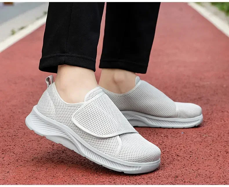 Zapatos de malla transpirables para hombre con cierre ajustable antideslizante