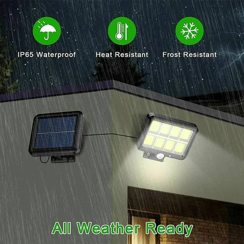 Lámpara de pared dividida con Sensor Solar, 3/2/1 Uds., 3 modos, movimiento impermeable, farolas de jardín, lámpara Solar, luz de jardín 160/120/100COB