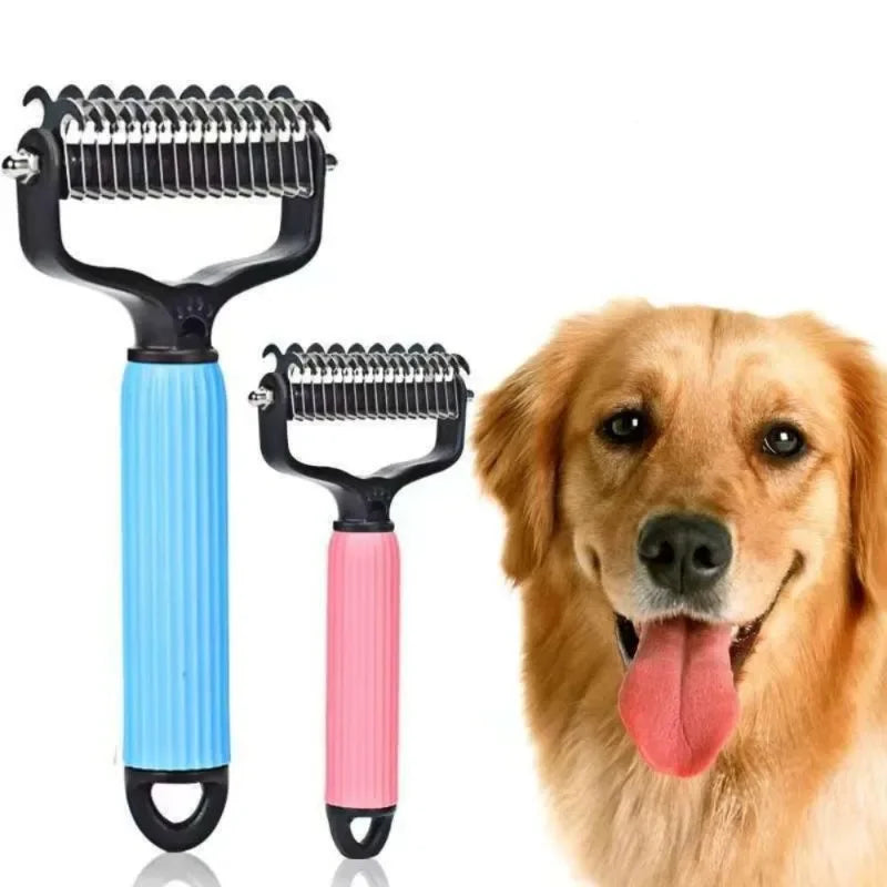 Peine Profesional Universal de Doble Cara de Acero Inoxidable para Desenredar el Pelo de Mascotas, Herramienta de Aseo para Eliminar el Pelo Suelto de Perros