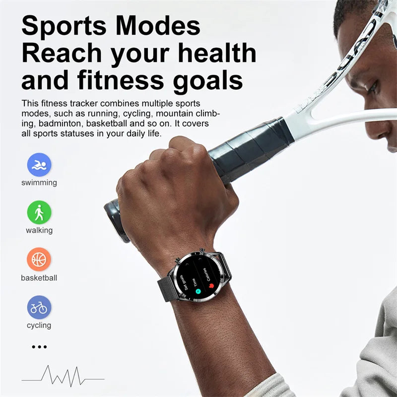 Smartwatch LIGE de lujo para hombre con llamadas Bluetooth y monitor de salud