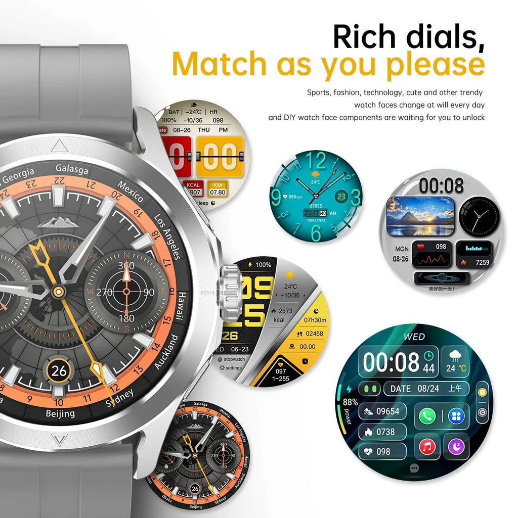 Nuevo para Xiaomi S4 Ultra deportes al aire libre reloj inteligente hombres 1,53 pulgadas AMOLED NFC GPS brújula ritmo cardíaco impermeable BT llamada Smartwatch
