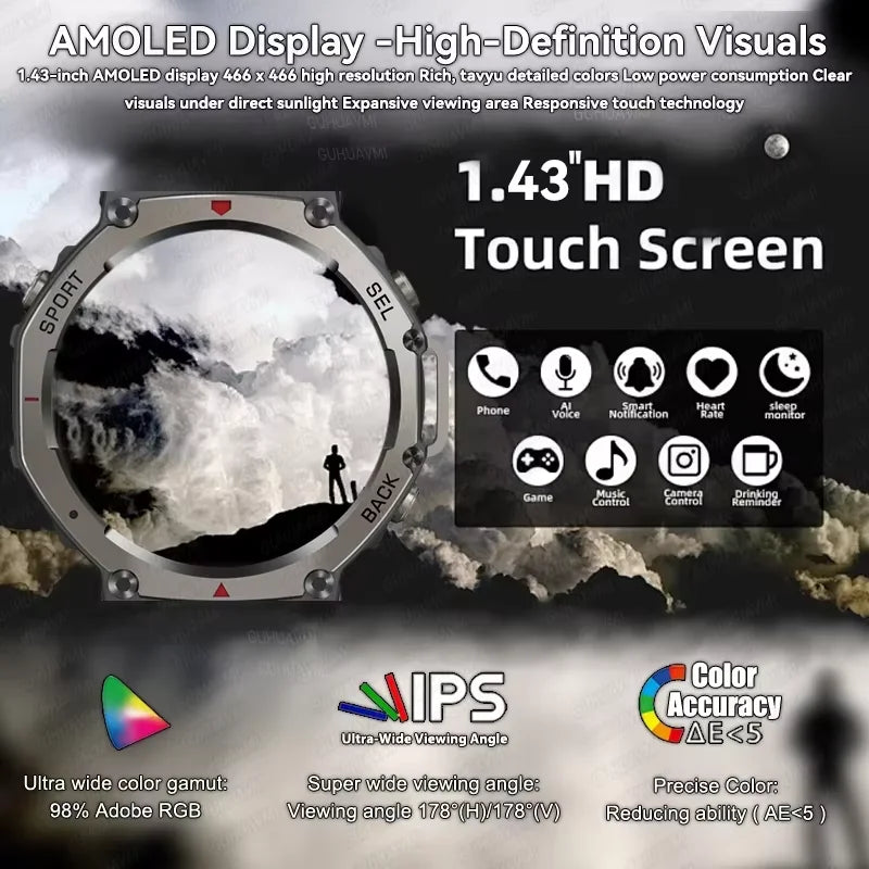 T-Rex 3 Ultra Reloj Inteligente Militar AMOLED