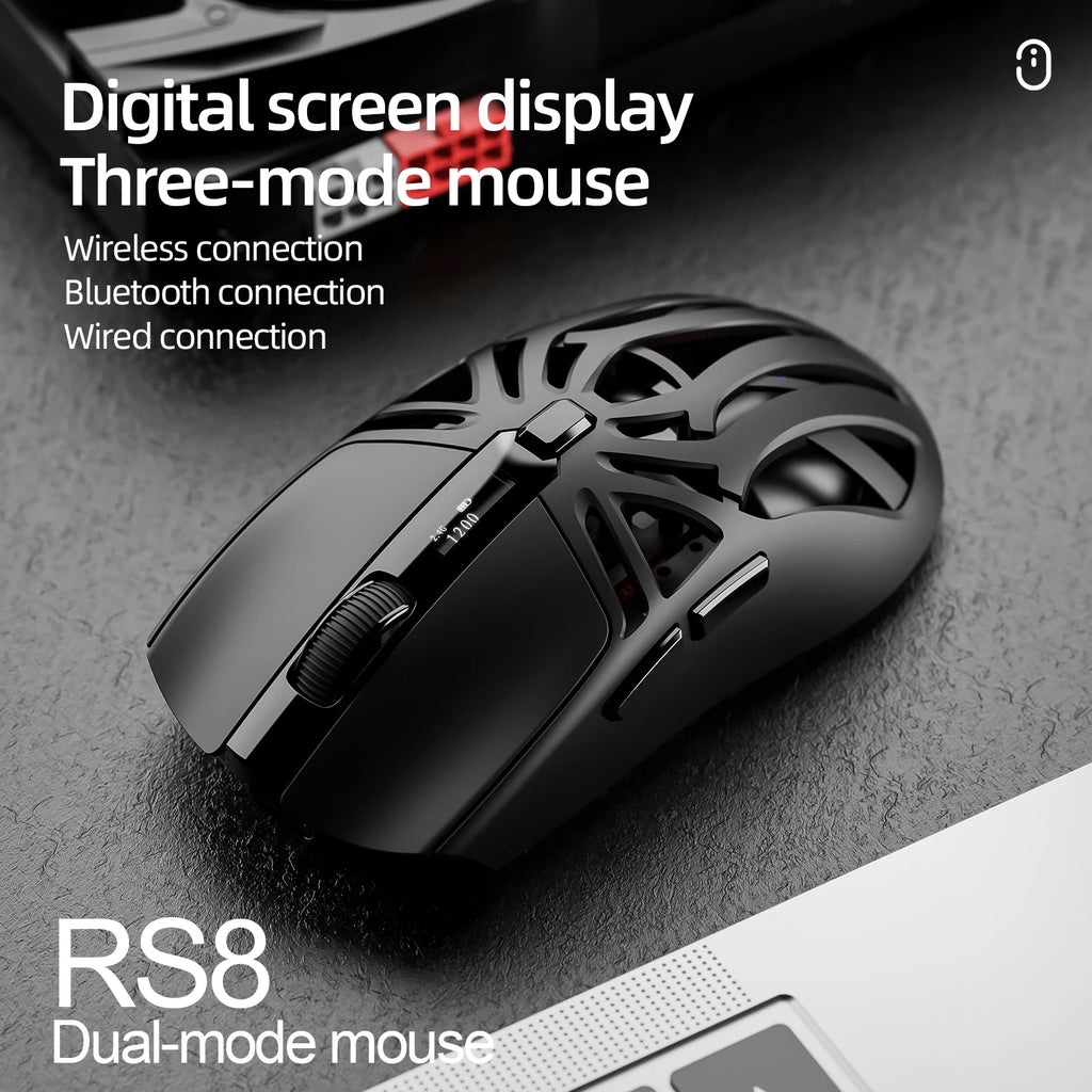 SmailWolf RS8 Bluetooth inalámbrico 2,4g ratón para juegos triple modo ligero e-sports gaming 1K tasa de retorno 10000DPI ordenador