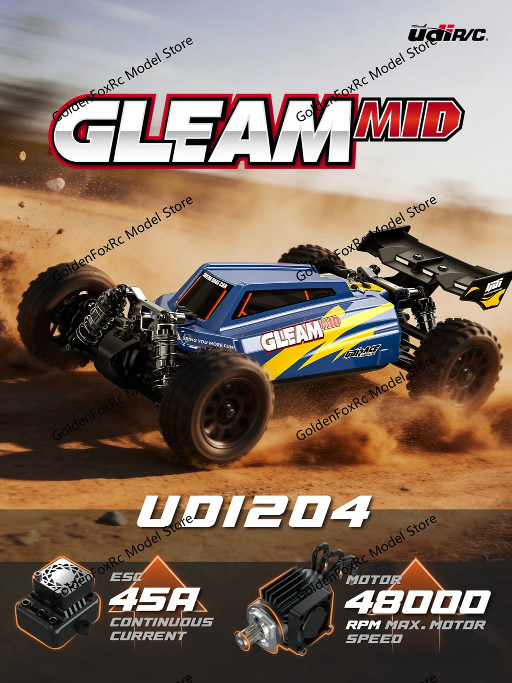 Camioneta RC 1/12 4WD sin Escobillas, Ultra Rápida, Todoterreno para Desierto
