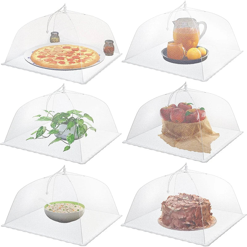 LMETJMA-cubierta de malla para alimentos, cubiertas grandes y altas para alimentos, tienda de campaña, paraguas, red de comida reutilizable y plegable para exteriores JT197