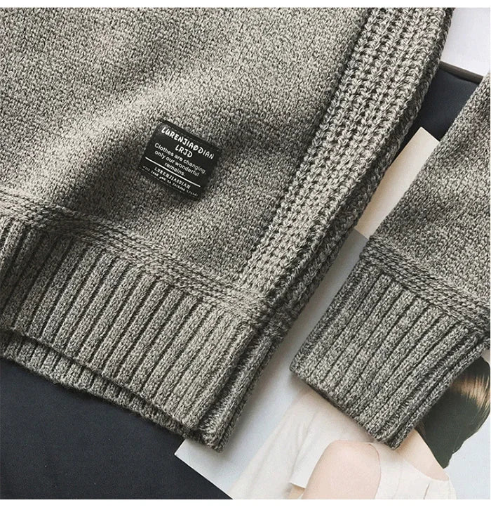Suéter Hombre Cuello Redondo Tejido Grueso Oversize Estilo Harajuku