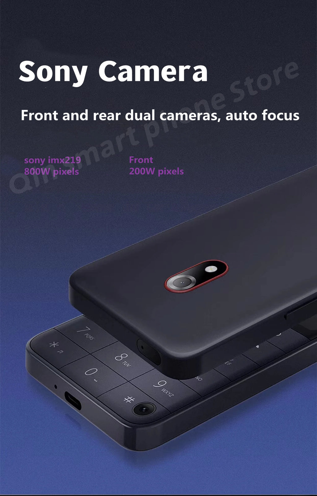 Nuevo Qin F22 Pro pantalla táctil inteligente teléfono Wifi 5G + 3,5 pulgadas 4GB 64GB agregar Google Store Android versión QinGlobal teléfono móvil