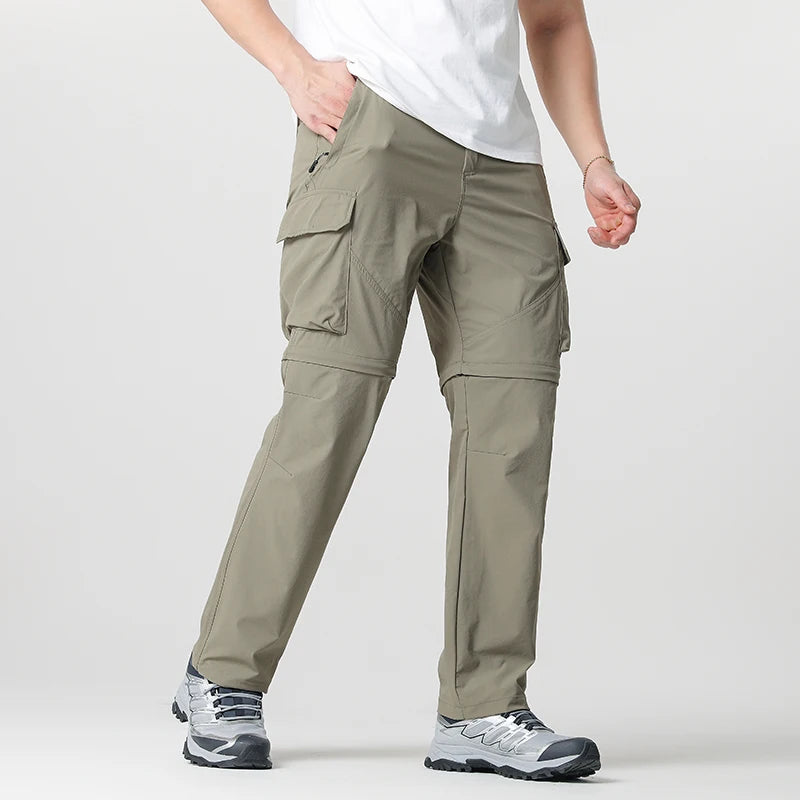 Pantalones convertibles de senderismo tipo cargo para hombre, impermeables, de secado rápido, livianos, con cremallera extraíble, perfectos para aventuras al aire libre, pesca y camping, equipo de senderismo versátil para