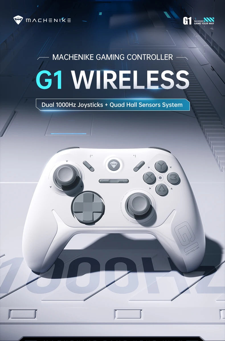 MACHENIKE-controlador inalámbrico G1 para videojuegos, Joystick de disparo de efecto Hall con tasa de orollamiento de 1K para Nintendo Switch, PC, iOS y Android