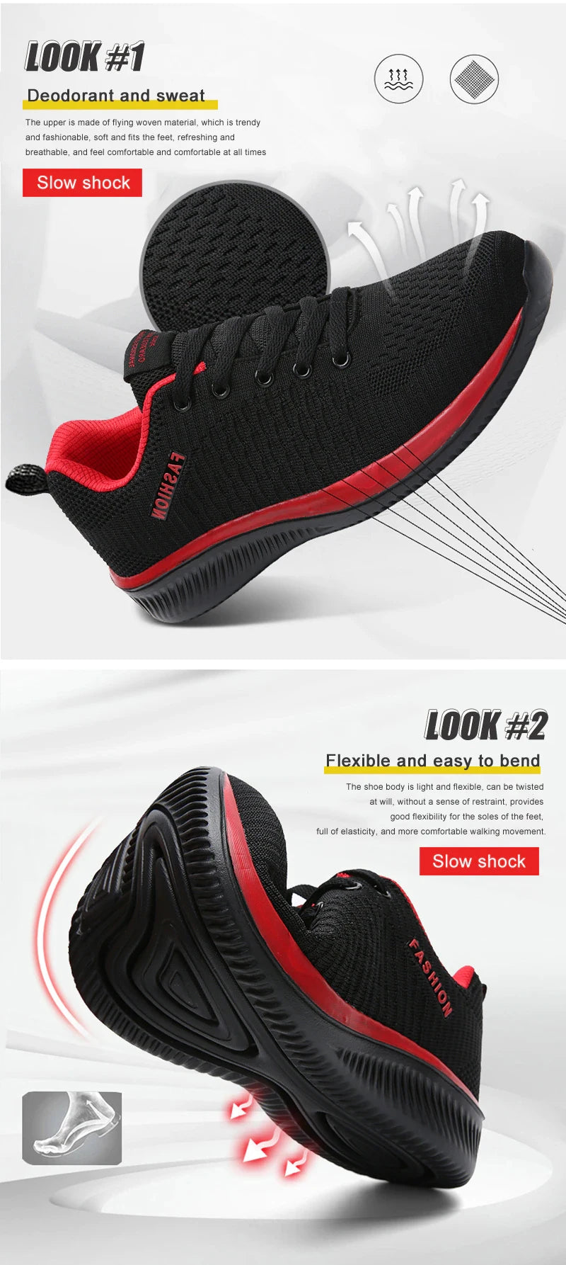 YRZL Zapatillas de deporte para hombre, zapatillas deportivas ligeras, zapatos informales transpirables de malla clásica, zapatos antideslizantes de moda para hombre