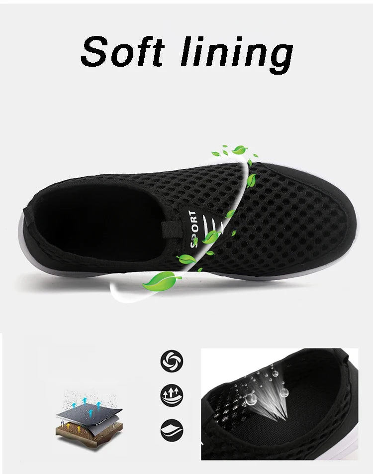 Zapatillas informales transpirables para hombre, zapatos informales ligeros antideslizantes para exteriores, mocasines planos suaves para caminar y trotar, novedad de 2024