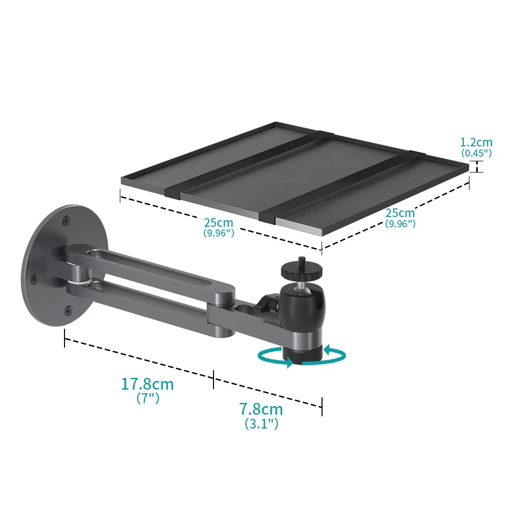 Soporte de pared para proyector de aleación de aluminio con rotación 360°