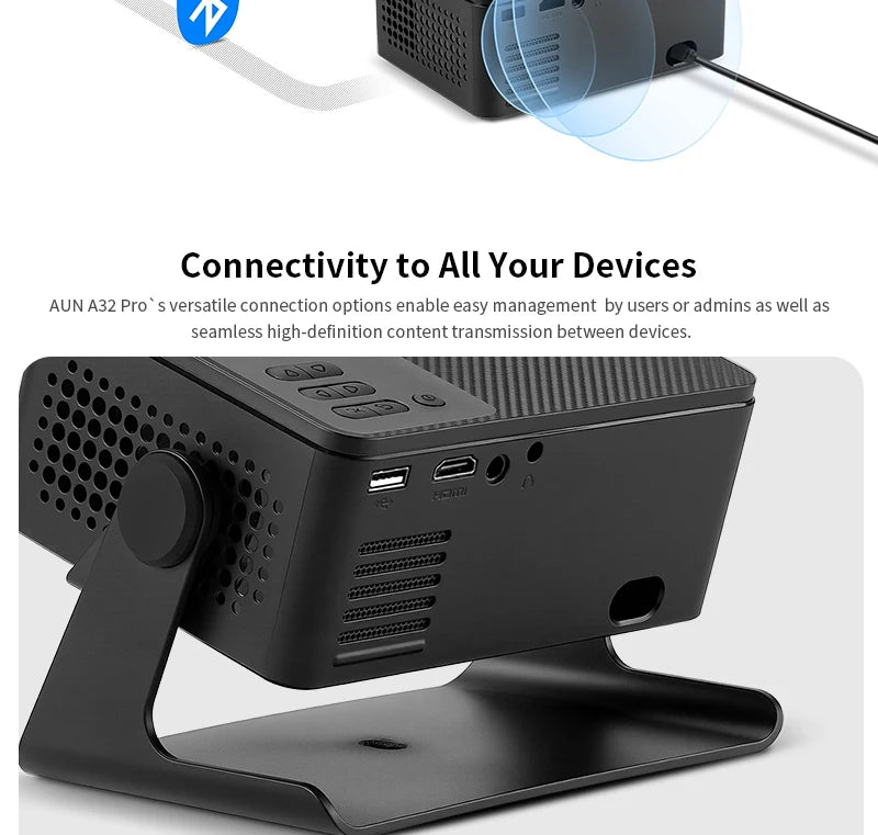 AUN A32 Pro Android 13 proyector portátil cine en casa MINI juegos para niños proyectores LED 3D WIFI para teléfono 4K Video 1080P