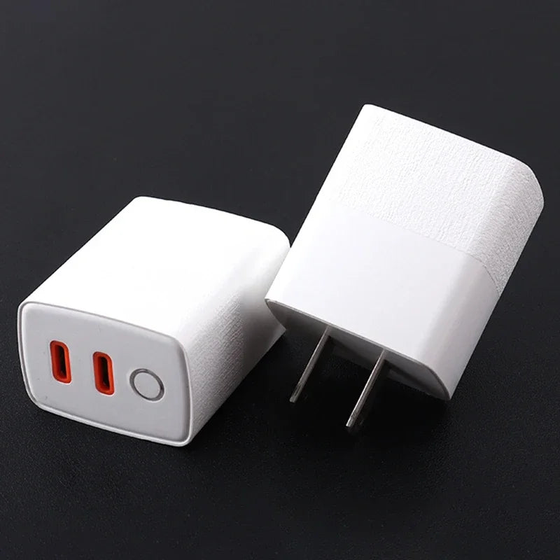 Cargador Rápido Doble Puerto PD+QC5.0 con Indicador LED