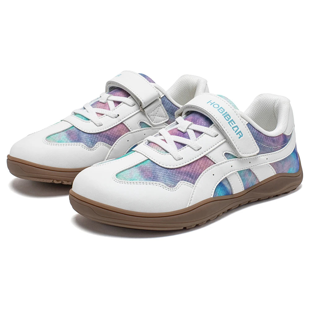 HOBIBEAR Zapatillas descalzas para niños con punta ancha y velcro