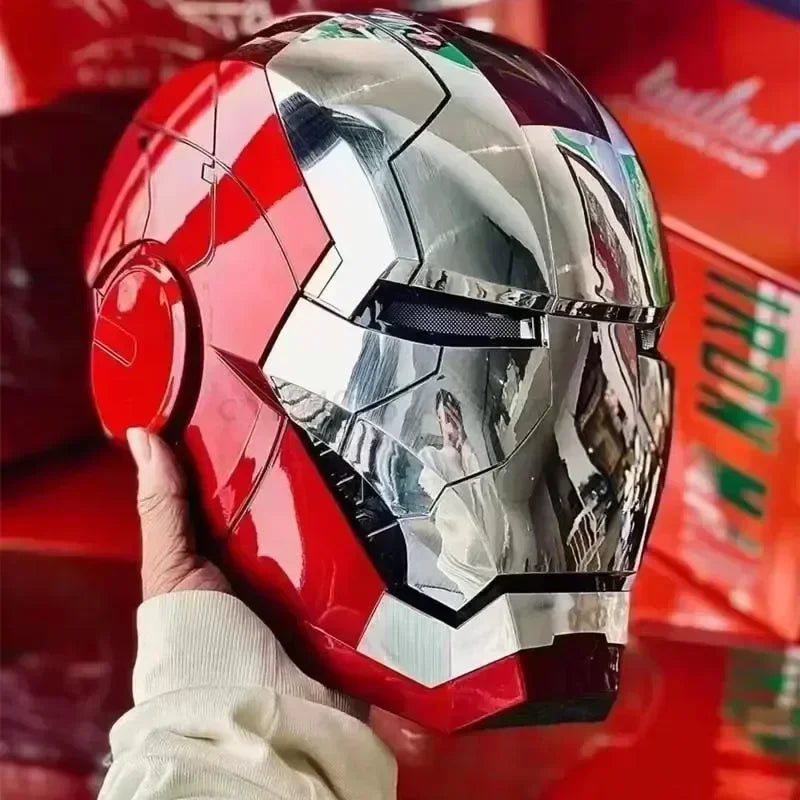 Casco de Iron Man de Marvel, Escala 1:1, MK50 MK5 MK17, con Control por Voz y Ojos Luminosos, Modelo Coleccionable para Adultos, Juguete de Navidad
